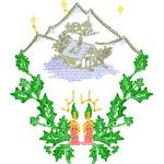 Xmas Candles With House