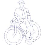 Man on Bicycle Design SI3966