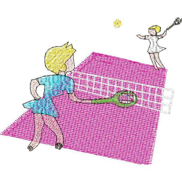 Women Playing Tennis Design SI4248 - Image 1