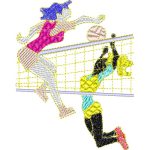 Women Playing Volleyball Design SI4250