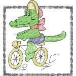 Crocodile on Bicycle Children Design SI0523