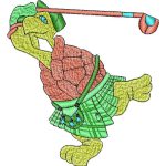Golf Turtle Mascots Design SI2405