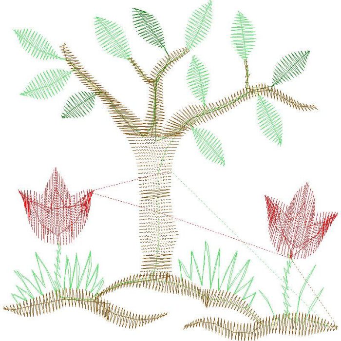 Tree with Flowers Design SI2583 - Image 1
