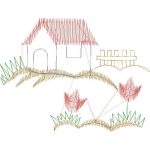 House with Flowers Design SI2584