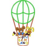 Animals in Hot Air Balloon Children Design SI0605