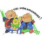 Animals Skiing Children Design SI0607