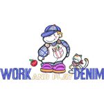 Work and Play Denim Mascots Design SI2421