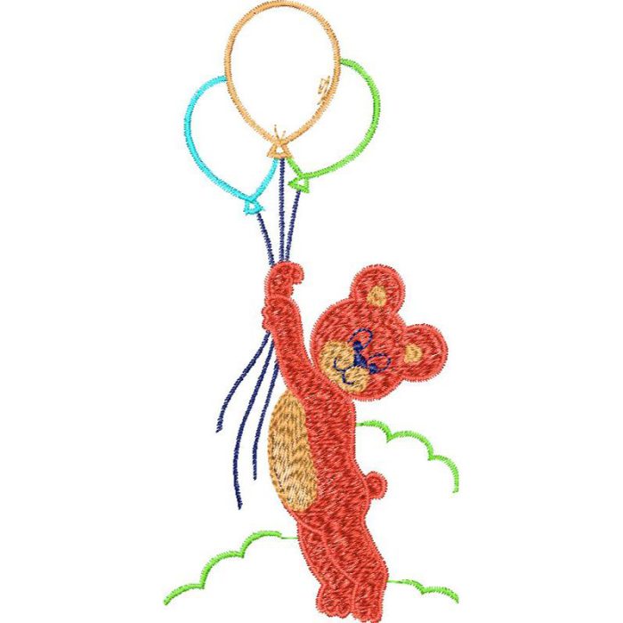 Bear Holding Baloons Children Design SI0662 - Image 1