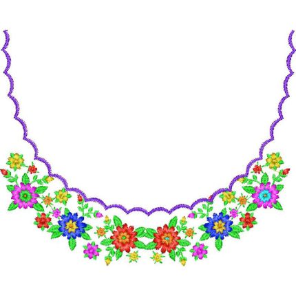Flower Necklines Design SI3706