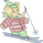Elephant Skiing Children Design SI0680