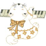 Cat Playing Piano Children Design SI0696