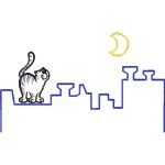 Cat at Night Children Design SI0715