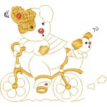 Animals Riding Bicycle Children Design SI0722