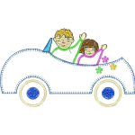Kids in Car Children Design SI0724