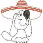 Dog with Sombrero Children Design SI0725