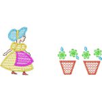 Girl with Flowers Children Design SI0729