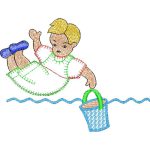 Boy Swimming Children Design SI0734