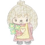 Girl with Flowers Children Design SI0737