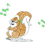 Squirrel Singing Children Design SI0759