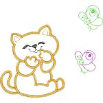 Cat with Butterflies Children Design SI0765
