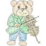 Bear Playing the Violin Children Design SI0768