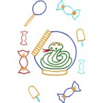 Snake and Candy Children Design SI0782