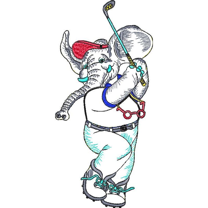 52706-1.jpg Golf Elephant Mascots Design SI2442 - Image 1