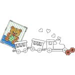 Bear on Train Children Design SI0826