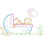 Bears in Basket Children Design SI0831