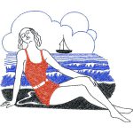 Woman on the Beach Nautical Design SI3349