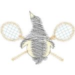 Tennis Penguin Mascots Design SI2456