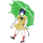Woman With Umbrella Design SI4049