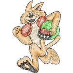 Rugby Cat Mascots Design SI2458