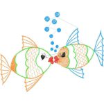 Fish Kissing Children Design SI0874
