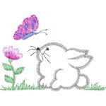 Rabbit with Butterfly Children Design SI0877