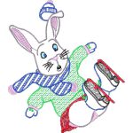 Rabbit Ice Skating Children Design SI0942