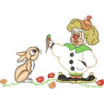 Rabbit with Clown Children Design SI0950
