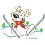 Dog Skiing Children Design SI0955