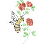 Bee on roses Design SI0266