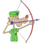 Archery Wolf Mascots Design SI2467