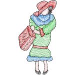 Woman With Suitcase Design SI4080