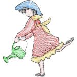 Woman With Watering CanDesign SI4081