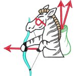 Archery Zebra Mascots Design SI2472