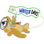 Rabbit on Airplane Children Design SI1013