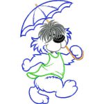 Bear with Umbrella Children Design SI1016