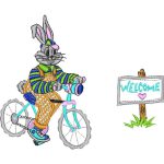 Rabbit Riding Bicycle Children Design SI1037
