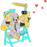 Dog on the Phone Children Design SI1049