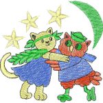 Cat with Owl Children Design SI1052