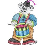 Bear with Drum Children Design SI1053