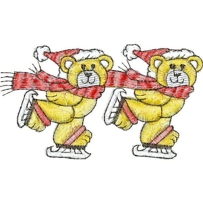 Bears Ice Skating Children Design SI1063 - Image 1